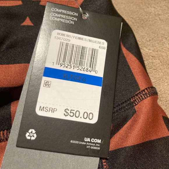 UA Heat Gear Logo High Rise Ankle Legging - Picture 8 of 12